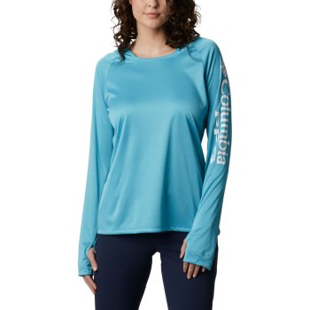 Columbia Ženske Majice S Kapuljačom - PFG Tidal Heather Bijele | GMLW-02741